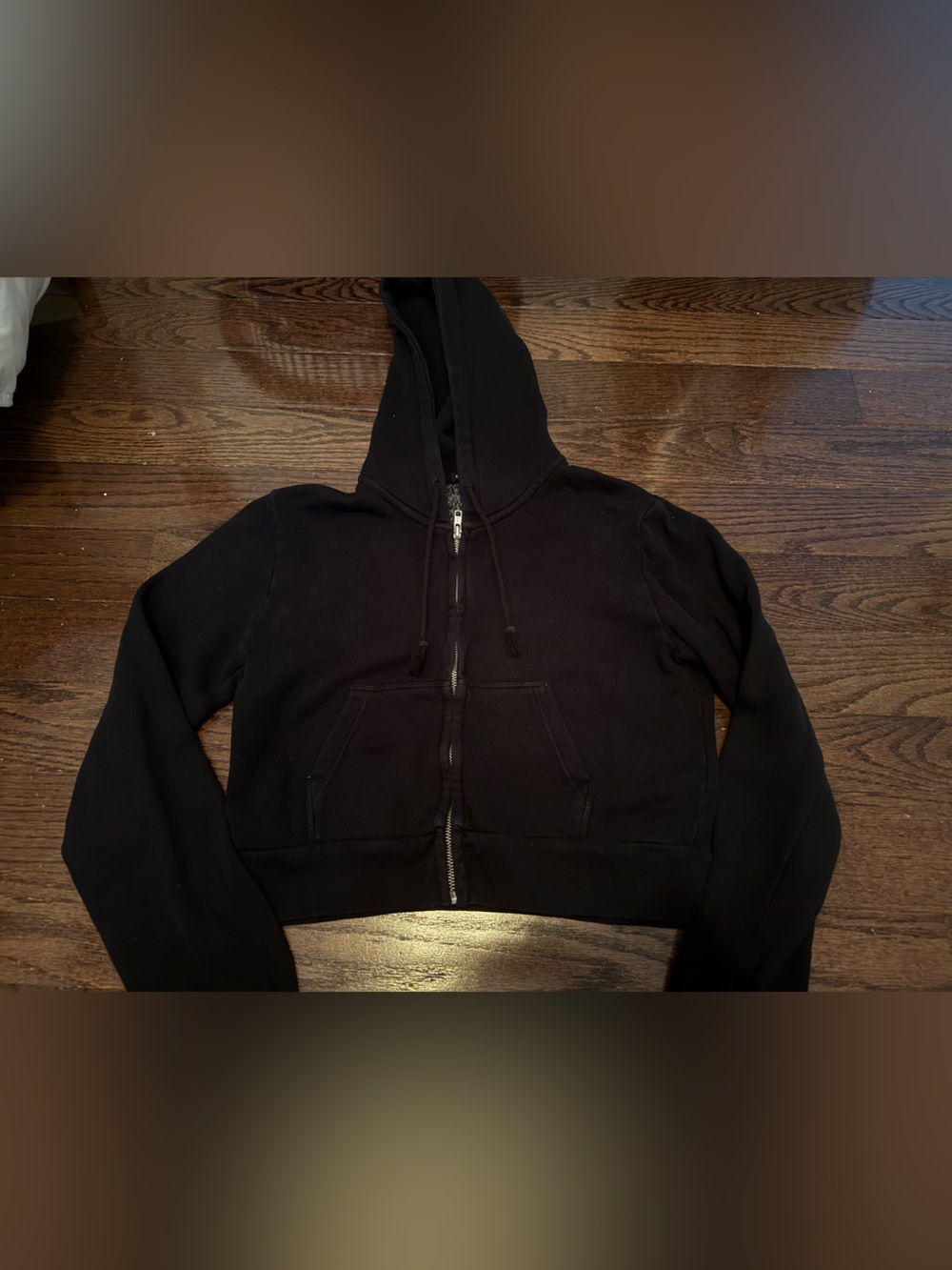 Brandy Melville Cropped Zip Up Sweatshirt